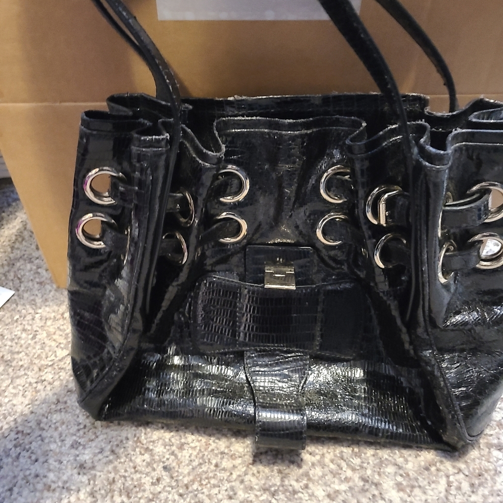 Jimmy Choo black Riki snakeskin